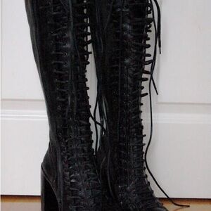 HUGE ISO ann demeulemeester TRIPLE LACE UP BOOTS